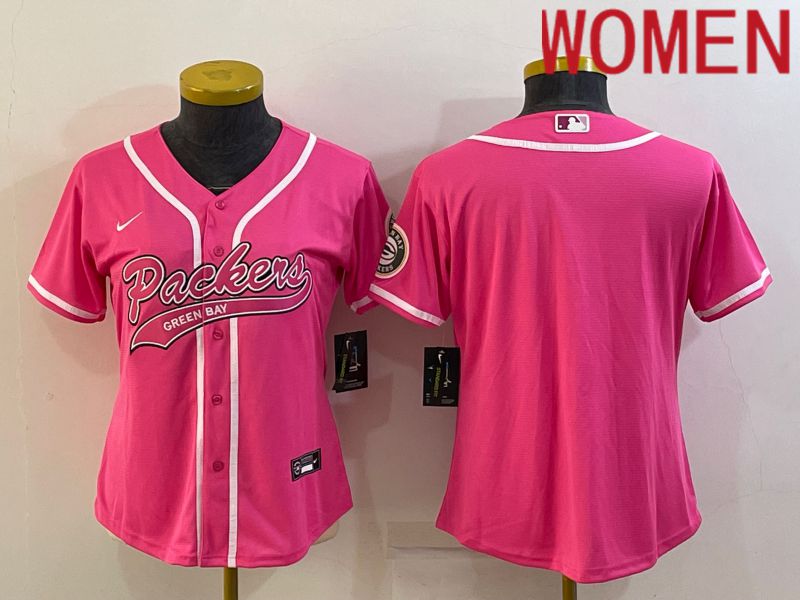 Women Green Bay Packers Blank Pink 2022 Nike Co branded NFL Jerseys->women nfl jersey->Women Jersey